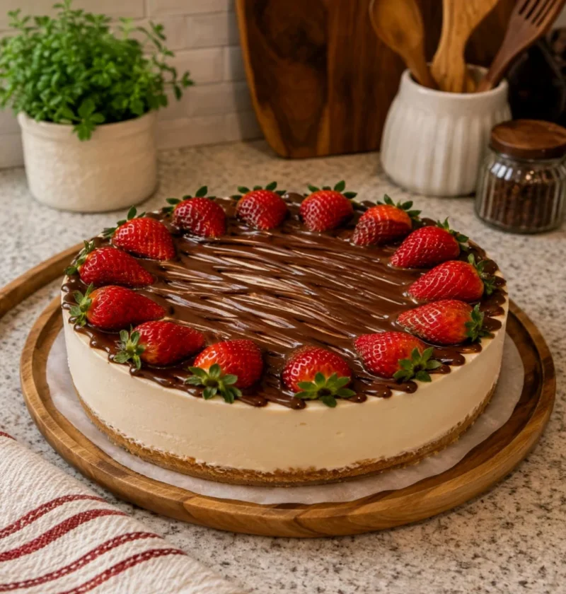 No-Bake Strawberry Chocolate Cheesecake Pudding