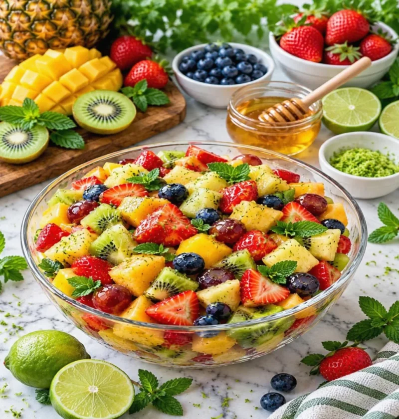 Rainbow Honey Lime Fruit Salad