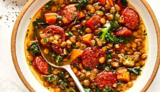 Smoky Andouille Lentil Soup