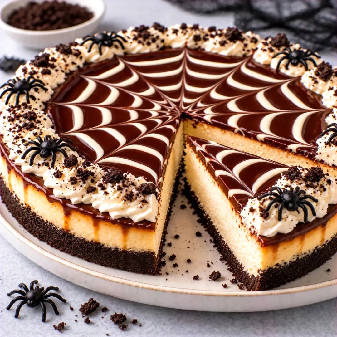 Spiderweb Cheesecake – Chocolatey and Spooky